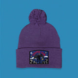 Mothman Cryptid Club Pom Pom Beanie - Heather Purple
