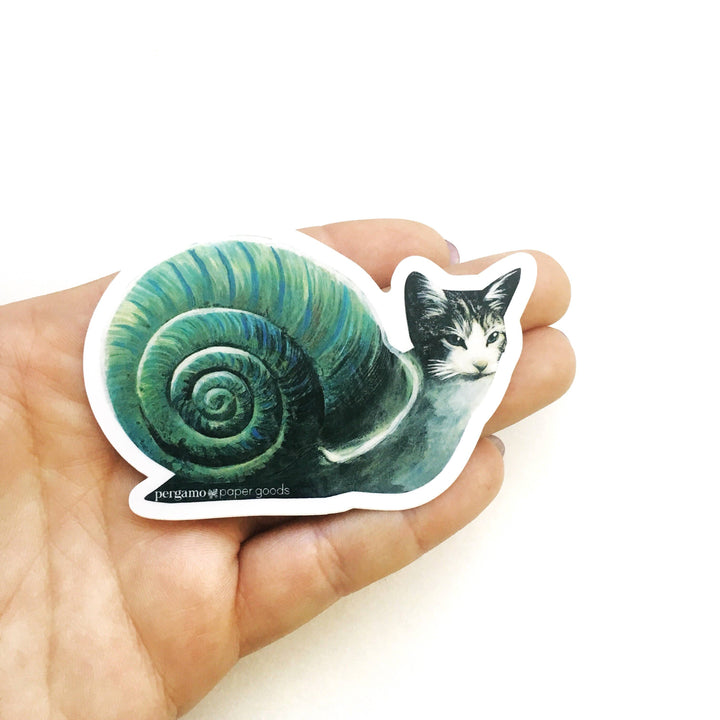 Snail Cat Vinyl Sticker