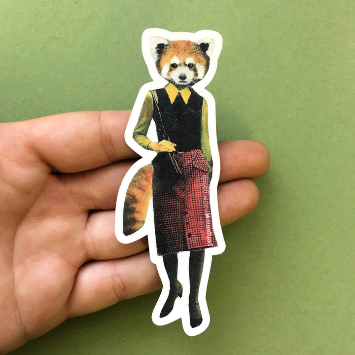 Red Panda Lady Vinyl Sticker
