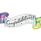 40" Congratulations Rainbow Banner Balloon