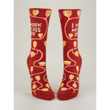 Blue Q Women's Crew Socks 'I Work My Ass Off'