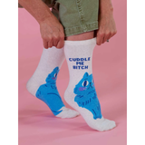Blue Q Women's Crew Socks 'Cuddle Me Bitch'