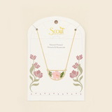 Scout Curated Wears Pressed Flower Necklace  -  Pink Cherry Bloosom
