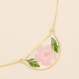 Scout Curated Wears Pressed Flower Necklace  -  Pink Cherry Bloosom