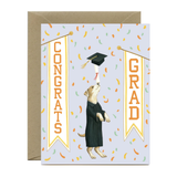 Yeppie Paper Graduation Card Balancing Dog & Gown