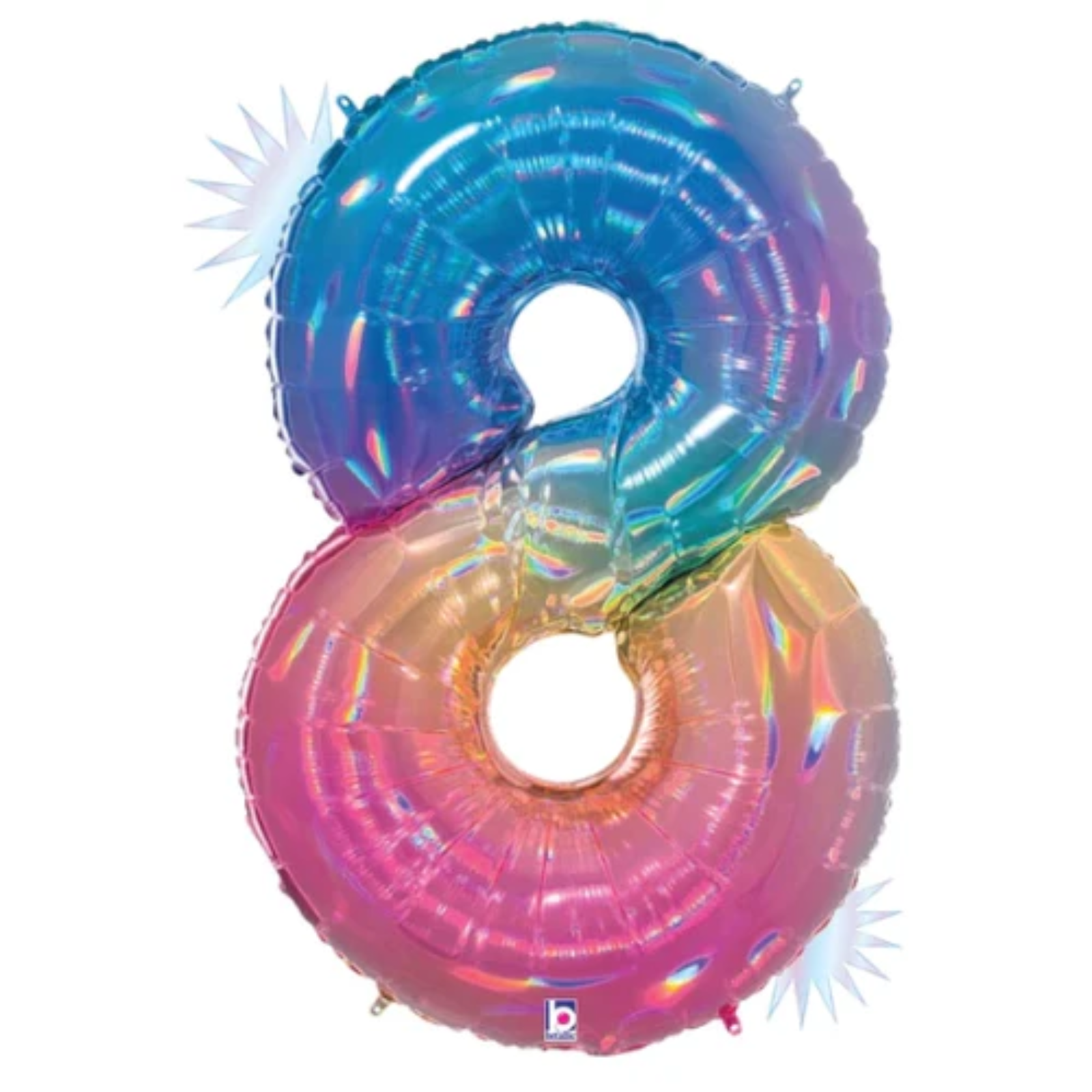34" Number Balloon Opal Rainbow -
