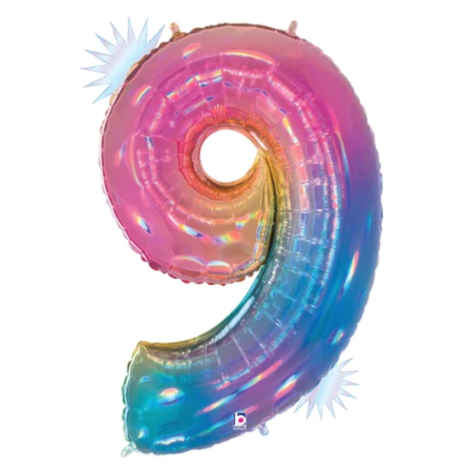 34" Number Balloon Opal Rainbow -