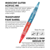 Dual Tone Iridescent Glitter Acrylic Paint Marker Set