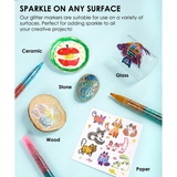 Dual Tone Iridescent Glitter Acrylic Paint Marker Set