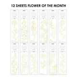 Grabie Watercoloring Bookmarks - Flowers of the Month