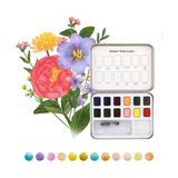 Watercolor Pocket Set of 12 Colors -  Floral