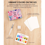 Watercolor Pocket Set of 12 Colors -  Floral