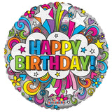 18" Birthday Fun Burst Foil Balloon