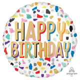 18" Happy Birthday Confetti Balloon