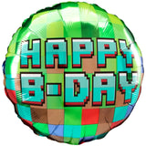 18" Pixel Happy Birthday Balloon