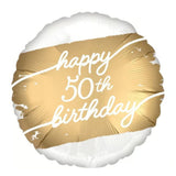 18" Golden Happy 50th Birthday Foil Balloon