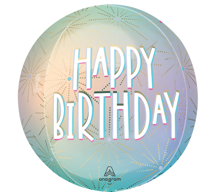 16" Pastel Dream Happy Birthday Orbz Balloon