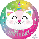 18" Caticorn Happy Birthday Balloon