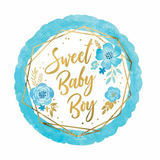 18" Floral Sweet Baby Boy Balloon