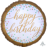 18" Satin Luxe & Pastel Happy Birthday Foil Balloon