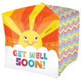 15" Sun Beam Get Well Soon Cubez Balloon