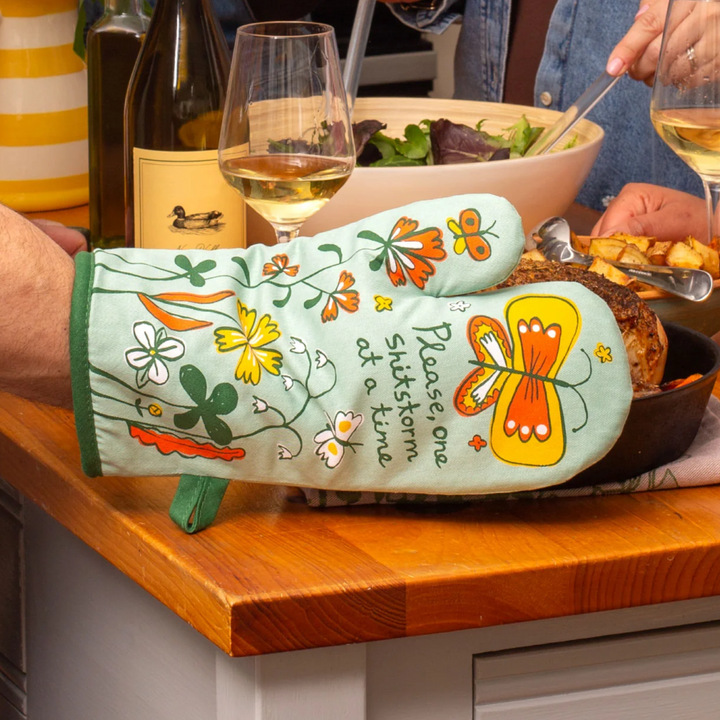 Blue Q Oven Mitt 'Please One Shitstorm at a Time'