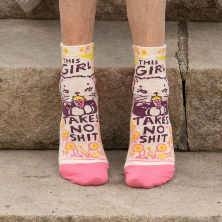 Blue Q Women's Ankle Socks 'This Girl Takes No Shit'