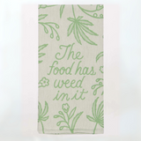 Blue Q  Woven Dish Towel 'The Food Has Weed In It'
