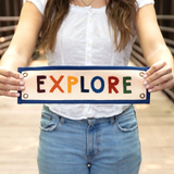 Explore Embroidered Canvas Banner
