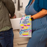 Blue Q Woven Dish Towel 'I Love My Asshole Kids'
