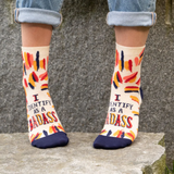 Blue Q Women's Ankle Sock 'I Identify As A Badass'