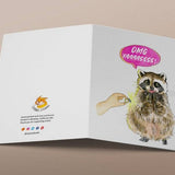 Liyana Studio Engagement Card - Yaaas Screaming Raccoon