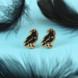 Enamel Stud Earrings - Raven