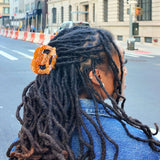 Solar Eclipse Hand-painted Pretzel Hair Claw