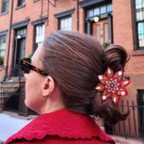 Hand-painted Christmas Flower Hair Clip