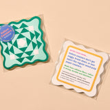 Kaleidoscope Letterpress Vellum Coasters - Green/Aqua (set of 4)