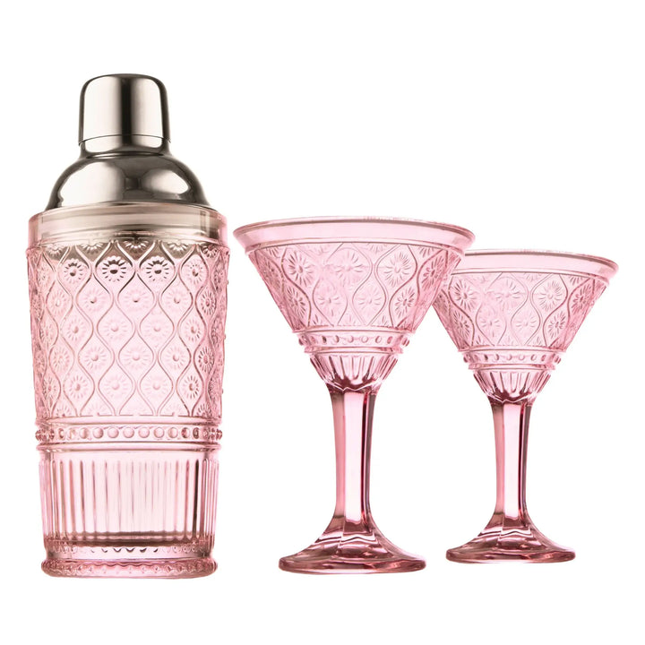 Claro Pink Cocktail Shaker & Martini Set