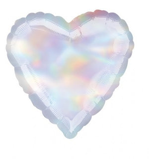 18" Holographic Iridescent Heart Foil Balloon