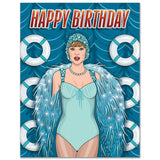 Nautical Showgirl Birthday Card
