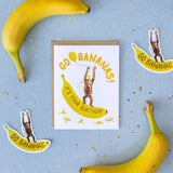 Orangutan Banana Birthday Card