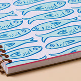 Sardines Lettepress Spiral Notebook