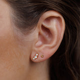 Crescent Gold Earrings - Pearl