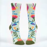 Blue Q  Women's Crew Sock 'Stop Talking'