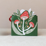 Creative Co-op Mushroom Shaped Gift Bag - Green