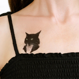 B/W Fancy Cat Tattoo Pairs