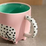 Dotty Cat Critter Stoneware Mug
