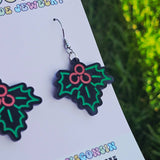 Retro 'Neon' Mistletoe Earrings