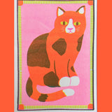 Orange Patchy Cat Mini Print