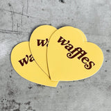 Heart Shaped Sticker - Waffles