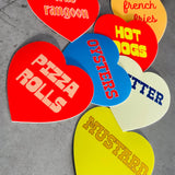 Heart Shaped Sticker - Hot Dogs